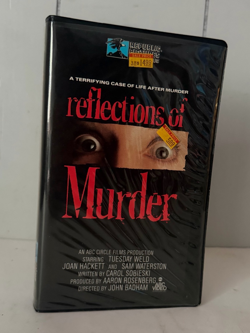 Reflections of Murder VHS Tape 1987 Tuesday Weld Rare Horror TV Movie Clamshell
